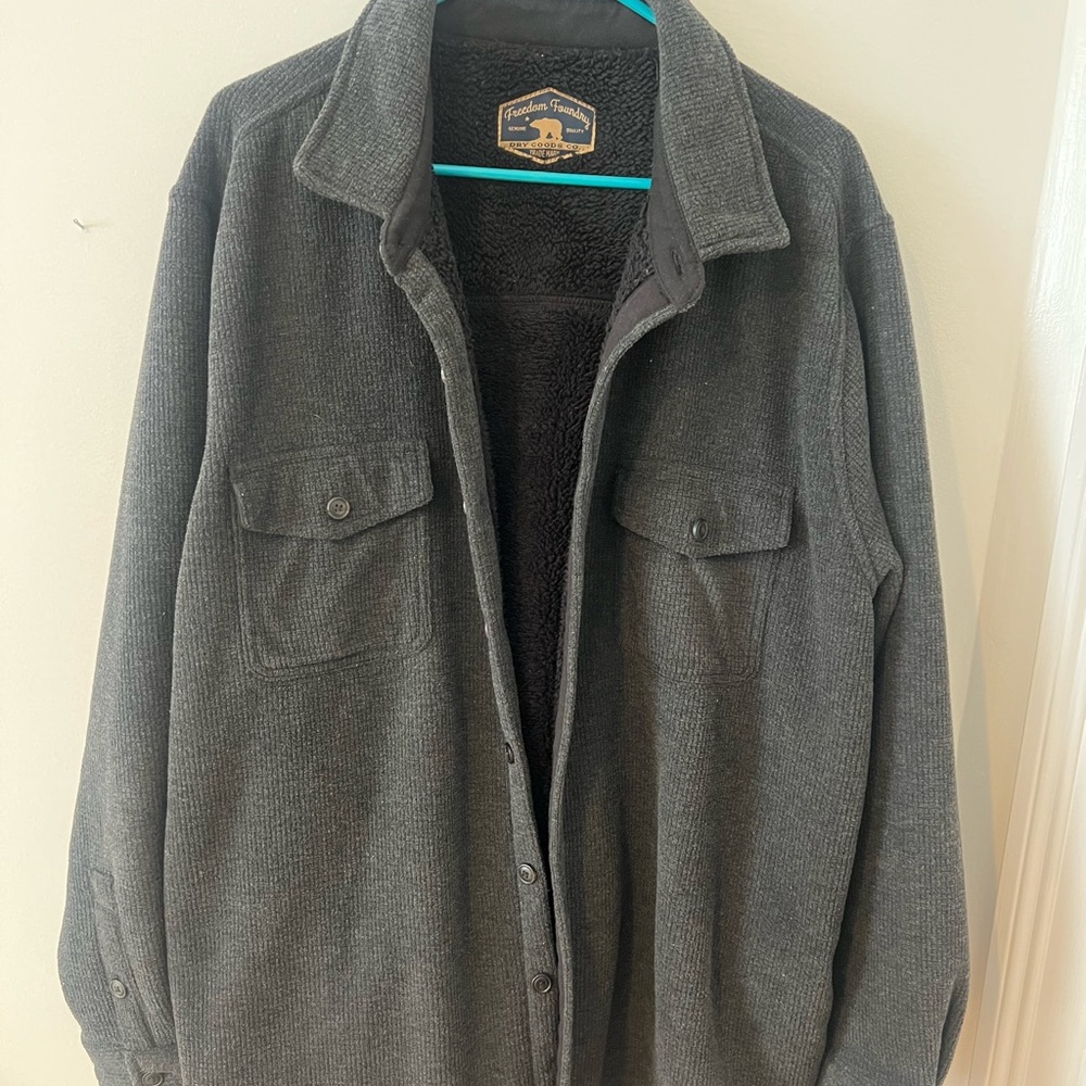 Men's Gray Shirt Jacket (XXL)